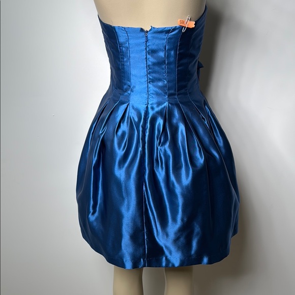 Jessica McClintock Blue Satin Mini Dress